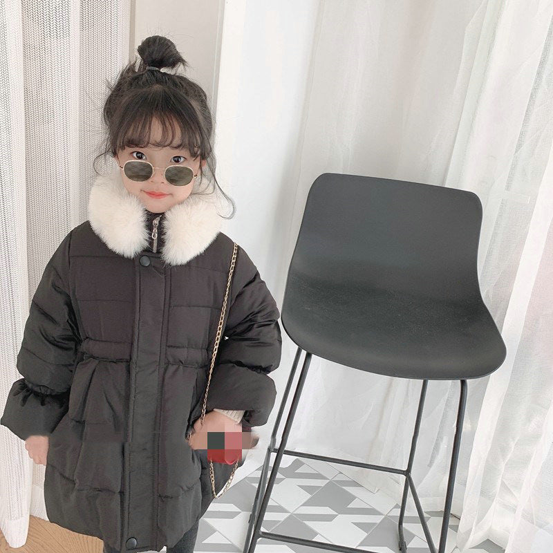 Girl Jacket Girls Padded Cotton Clothes Furry Coat
