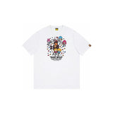 Top-tier! sanrio ou family summer bape seamless crewneck g pure cotton short-sleeve t-shirt for men