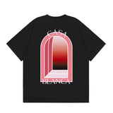 casa casablanca short-sleeved fantasy door letter logo printingstylish round neck short-sleeved t-shirt