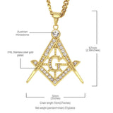 Jewelry Hip Hop Stainless Steel Masonic Pendant Necklace