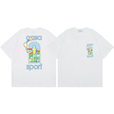 Summer collection: casa casablanca print oversized short-sleeve t-shirt - premium heavyweight cotton