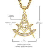 Jewelry Hip Hop Stainless Steel Masonic Pendant Necklace