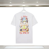 Foreign trade summer casa blanca letter print casual loose fit short sleeve t-shirt