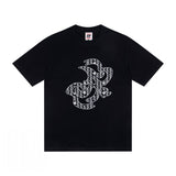 jean snowman printing short sleeve t-shirt christmas co couple outfit
