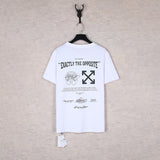 Correct version offow rainbow gradient arrow twill cashew flower graffiti short-sleeved t-shirt