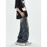 Unisex Jeans American Vintage Loose Design Splicing Jeans