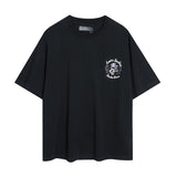amri washed distressed tiger head number & letter logo short sleeve t-shirt