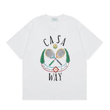 Summer collection: casa casablanca print oversized short-sleeve t-shirt - premium heavyweight cotton