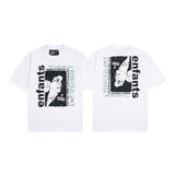 Erd rich second generation loose version american trend quiet eye printing round neck short sleeve t-shirt couple outfit