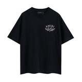 amri washed distressed tiger head number & letter logo short sleeve t-shirt