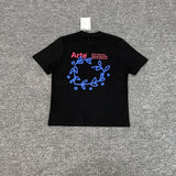 Arte summer tshirt student tops blue rose printing t-shirt casualloose short sleeve trendy