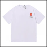 Export wholesale niche american fashion rhu flag floralsprinting double yarn pure cottoncasualloose couple short-sleeved t