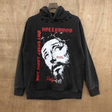 Wholesale american streetwear saint short-sleeve t-shirt vanity washed vintage letter print sweatshirt hoodie