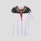 Correct version mb short-sleeved couple outfit colorful wings feather t-shirt marcelo european and american classic