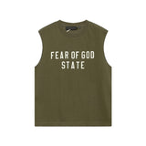 Fog icon double line essentials american high street summerloose couple short sleeve trendy heavy weight t-shirt