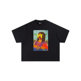 High-quality, niche, premium american-style short-sleeve t-shirt with trendy sanskrit letter print