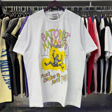 Wholesale american retrosatoshi hot diamond letters ripped washed distressedloose short sleeve t-shirt