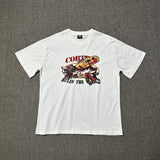 Wholesale foreign trade corteiz devil's island letter logo print short sleeve fog high street couple oversized t-shirt
