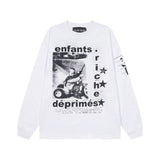 Erd melancholic rich second generation short-sleeved portrait sketch graffiti cross-border new high street loosecasual print