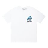 trap gradient letter tiger head short sleeve european and american high street trap star printing t-shirt loose s