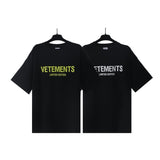 Vtm letter american style no photo printing loose washed distressed short sleeve t-shirt couple outfit