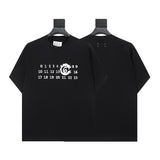 Mm series export wholesale margiela simple style digital four-corner mark couple short-sleeved t-shirtpure cotton high quality