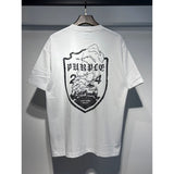 Wholesale american streetwear purple flow paint letter graffiti logo high-quality short-sleeve t-shirt for men and couples