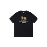 Top-tier! sanrio ou family summer bape seamless crewneck g pure cotton short-sleeve t-shirt for men