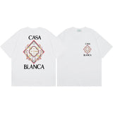 Summer collection: casa casablanca print oversized short-sleeve t-shirt - premium heavyweight cotton
