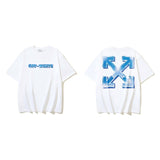 European and american spring/summer ow gradient arrow graphic crew neck short sleeve t-shirt
