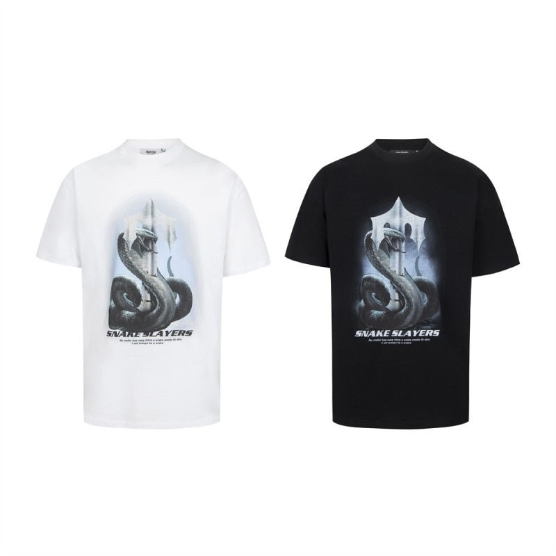 [heavy weight double yarn] trapstar stitching tiger head embroider gradient letter short-sleeved t-shirt