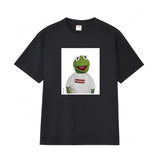 Wholesale export sup streetwear letter print 100% cotton t-shirt - relaxed fit, crew neck, short sleeve