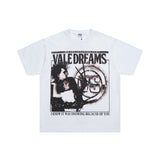 American retro valeforever washed & distressed hotfix rhinestone cotton short sleeve high street star t-shirt