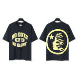 american trend high quality loose t-shirt pure cotton front and rear high-definition printing casualcoupletrendy short sleeves