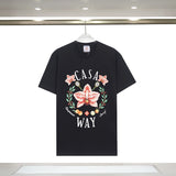 Foreign trade summer casa blanca letter print casual loose fit short sleeve t-shirt