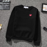 Kawakubo plaloveembroider short-sleeved pure cotton red heart eyes couple t-shirt y star style long sleeves shirt