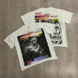 First row american trend high quality washed retro hot diamond casual short-sleeved t-shirt