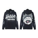 pa long sleeve t-shirt palm tree back letter big logo bat sleeve os dropped shoulders