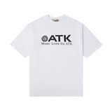 American retro gallery dept. letter print oversized double gauze pure cotton short sleeve t-shirt