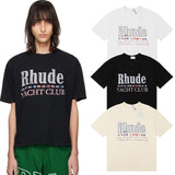 Rhude T Shirts Flag Printing Cotton Casual Short Sleeves Men and Women
