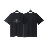 Cross-border pa spray-painted letter short-sleeved palm tree fog high street graffiti logo t