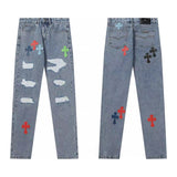 CHH Chrome Hearts Jeans Unisex Casual Loose Jeans