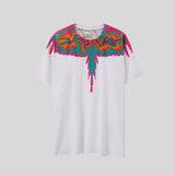 Correct version mb short-sleeved couple outfit colorful wings feather t-shirt marcelo european and american classic