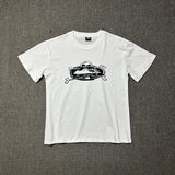Wholesale foreign trade corteiz devil's island letter logo print short sleeve fog high street couple oversized t-shirt