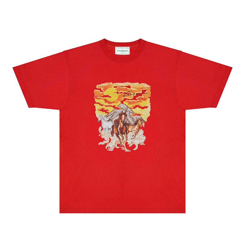 Casablanca T Shirts Fashion Print Street