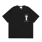 casa casablanca short-sleeved fantasy door letter logo printingstylish round neck short-sleeved t-shirt