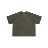 High-quality, niche, premium american-style short-sleeve t-shirt with trendy sanskrit letter print