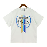 American rhu co-branded marlboro f formula traffic jam coconut tree sunset logo short-sleeved couple t