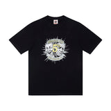 jean snowman printing short sleeve t-shirt christmas co couple outfit