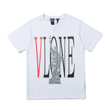 Wang yibo lne short-sleeved big v reflective hot diamond devil angel couple outfit loose